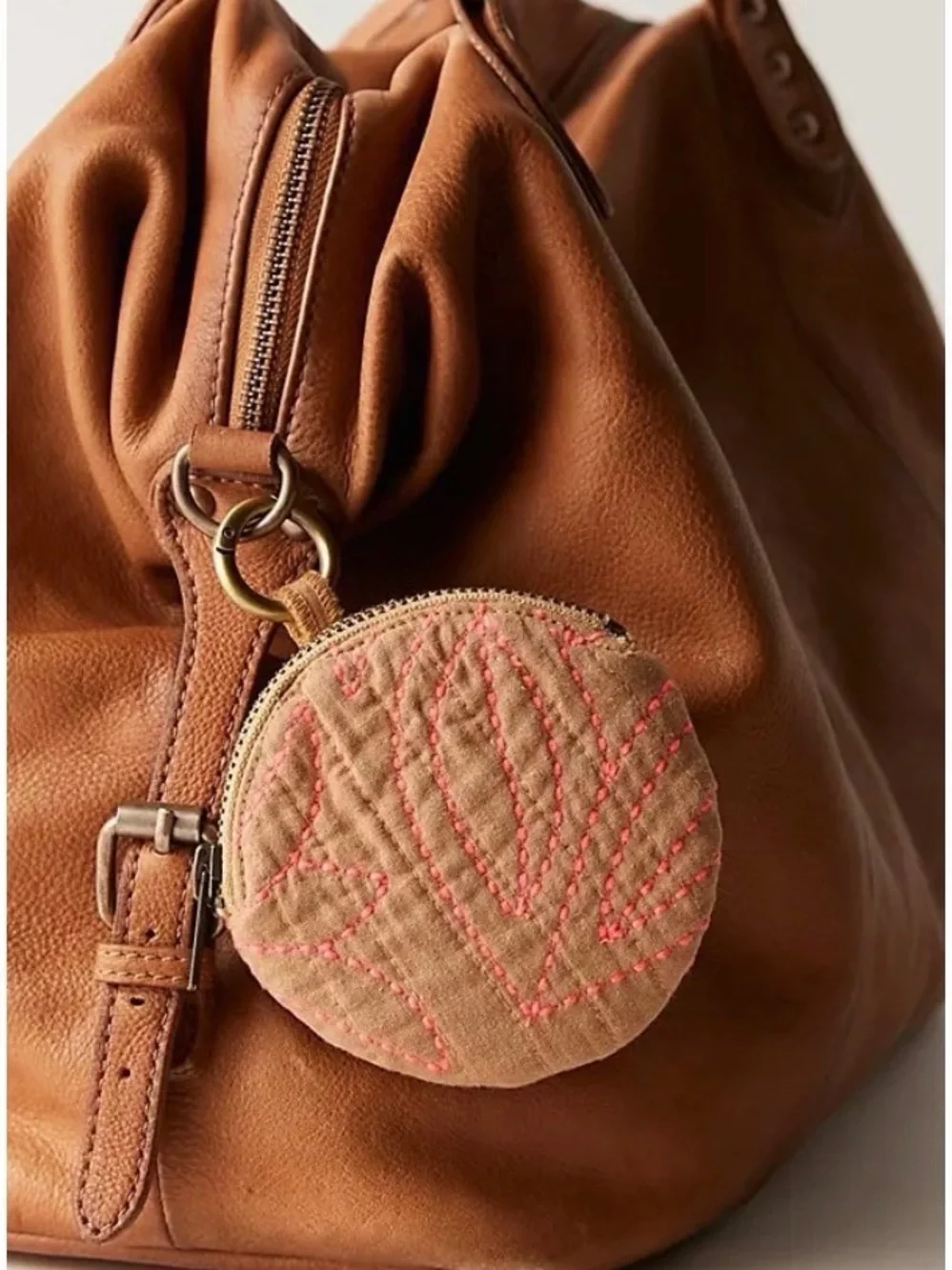 Free People One Upcycled Circle Wallet In Rose Pink